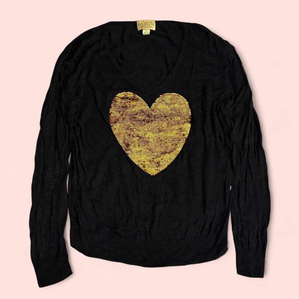 Vintage Wildfox Sequin heart sweater from the White Label line
